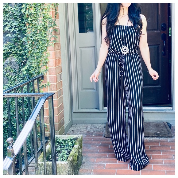✨LAST ONES ✨Chic tube striped wide leg jumpsuit - Picture 5 of 8